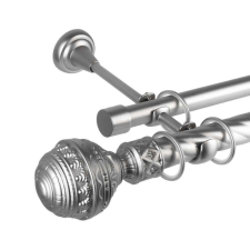 OEM Galéria dupla csavart rúd Venetia 25/19, fém, ezüst - 360 cm karnis, függönyrúd
