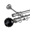 OEM Galéria dupla egyszemélyes rúd Cristal Noir 25/19, fém, ezüst - 360 cm