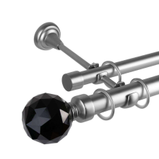 OEM Galéria dupla egyszemélyes rúd Cristal Noir 25/19, fém, ezüst - 360 cm karnis, függönyrúd