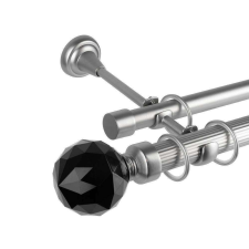 OEM Galéria dupla rúd Cristal Noir 25/19, fém, ezüst - 400 cm karnis, függönyrúd