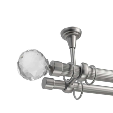 OEM Galéria dupla rúd mennyezeti rögzítéssel Crystal 25/19 - fém, ezüst - 400 cm karnis, függönyrúd