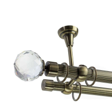OEM Galéria dupla rúd mennyezeti rögzítővel Crystal 25/19 - antik arany - 360 cm karnis, függönyrúd