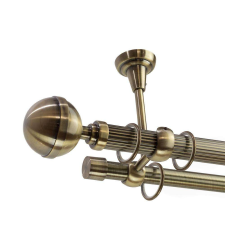 OEM Galéria dupla rúd Odüsszeusz 25/19 mennyezeti rögzítéssel - antik arany - 360 cm karnis, függönyrúd