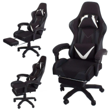 OEM Gamer forgőszék, irodai fotel, lábtámasszal, fekete forgószék