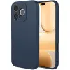 OEM Honor 600 Lite 5G szilikon tok, hátlaptok, telefon tok, velúr belsővel, matt, sötétkék, Silicon