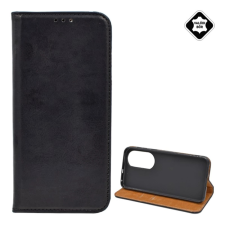 OEM Huawei P50 GIGAPACK tok álló, valódi bőr FLIP, asztali tartó, FEKETE tok és táska