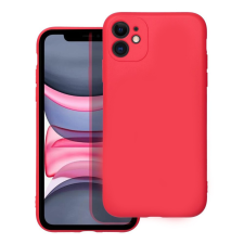 OEM iPhone 11 szilikon tok, hátlaptok, telefon tok, velúr belsővel, matt, piros, Silicon tok és táska