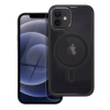 OEM iPhone 12 / 12 Pro hátlaptok, telefon tok, MagSafe kompatibilis, átlátszó, fekete kerettel, Color Edge Mag Cover