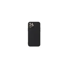 OEM iPhone 13 szilikon tok, hátlaptok, telefon tok, velúr belsővel, matt, fekete, Silicone tok és táska