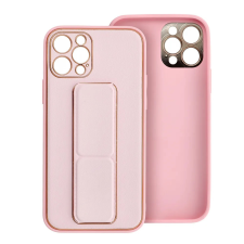 OEM iPhone 14 Plus hátlap tok, telefon tok, műbőr, kitámasztható, rózsaszín, Leather tok és táska