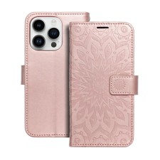 OEM iPhone 14 Pro GIGAPACK Tok álló, bőr hatású FLIP, mandala, ROZÉARANY tok és táska