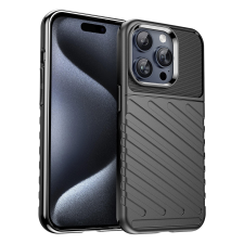 OEM iPhone 15 Pro Max szilikon tok, hátlap tok, ütésálló, fekete, Thunder tok és táska