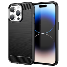 OEM iPhone 15 Pro Max szilikon tok, hátlaptok, telefon tok, karbon mintás, fekete tok és táska