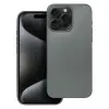 OEM iPhone 15 Pro Max szilikon tok, hátlaptok, telefon tok, mikroszálas belsővel, szürke, Metallic