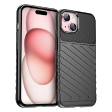 OEM iPhone 15 szilikon tok, hátlap tok, ütésálló, fekete, Thunder tok és táska