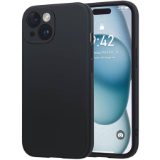 OEM iPhone 16 Plus szilikon tok, hátlaptok, telefon tok, kamera védelelmmel, matt, fekete tok és táska