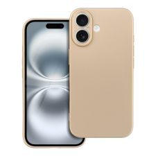 OEM iPhone 16 Plus szilikon tok, hátlaptok, telefon tok, mikroszálas belsővel, arany, Metallic tok és táska