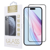 OEM iPhone 16 Pro Max üvegfólia, tempered glass, előlapi, 10D, edzett, hajlított, fekete kerettel