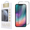 OEM iPhone 16e / 13 / 13 Pro / 14 üvegfólia, tempered glass, előlapi, 10D, edzett, hajlított, fekete kerettel