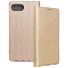 OEM iPhone 16e könyvtok, fliptok, telefon tok, bankkártyatartós, mágneszáras, arany, Smart Case book tok és táska