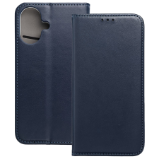 OEM iPhone 17 könyvtok, fliptok, telefon tok, mágneszáras, bankkártyatartós, sötétkék, Smart Magnetic tok és táska