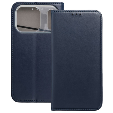 OEM iPhone 17 Pro könyvtok, fliptok, telefon tok, mágneszáras, bankkártyatartós, sötétkék, Smart Magnetic tok és táska