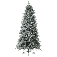 OEM Karcsú prémium műfenyő hóval és fényekkel, fagyott megjelenésű, 240 cm műfenyő