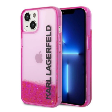 OEM Karl Lagerfeld Liquid Glitter Elong Apple iPhone 14 Plus hátlap tok rózsaszín tok és táska