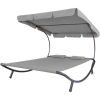 OEM Kétszemélyes napozóágy árnyékolóval szürke