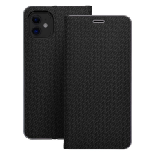 OEM LUNA CARBON könyvtok iPhone 16e - fekete tok és táska