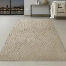 OEM Modern szőnyeg Luxor geometrikus (Beige) 200x290cm Bézs lakástextília