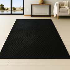 OEM Modern szőnyeg Luxor geometrikus (Black) 200x290cm Fekete lakástextília