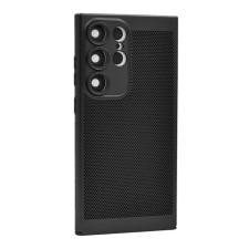 OEM Műanyag telefonvédő (légáteresztő. lyukacsos. kameravédő) FEKETE tok és táska