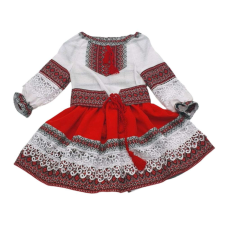 OEM Muntenia népviselet lányoknak, piros 5 év 110 cm jelmez