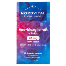 OEM NORDVITAL Nordvital vas-biszglicinát vegán kapszula 60 db vitamin és táplálékkiegészítő