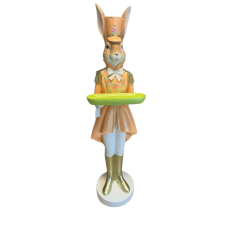 OEM Nyúl figura tálcával rózsaszín 125x32cm játékfigura