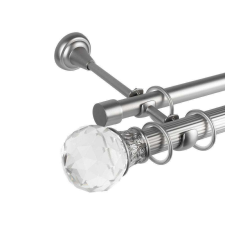 OEM Odeon 25/19 dupla rúd galéria, fém, ezüst - 320 cm karnis, függönyrúd