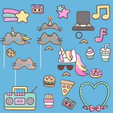 OEM Parti kiegészítők Menő! Pusheen Photo Booth Kit party kellék