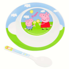 OEM PEPPA sertés - mikrohullámú melamin készlet (kanál + tál) babaétkészlet
