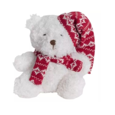 OEM Piros sapkás karácsonyi maci plüssfigura 13 cm (061116) plüssfigura