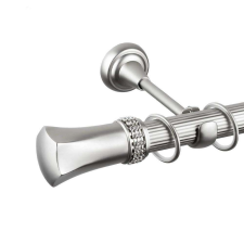 OEM Pluto 25/19 egyszerű, csipkézett sávos galéria, fém, ezüst - 400 cm karnis, függönyrúd