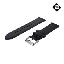 OEM Pótszíj (univerzális. 20mm. valódi bőr. levarrt szél) FEKETE okosóra kellék