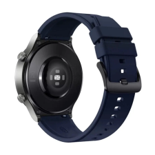 OEM Pótszíj (univerzális. 22mm. szilikon. fekete csat) SÖTÉTKÉK okosóra kellék