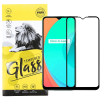 OEM Realme C11 2021 / C21Y / C25Y üvegfólia, tempered glass, előlapi, 9D, edzett, hajlított, fekete kerettel