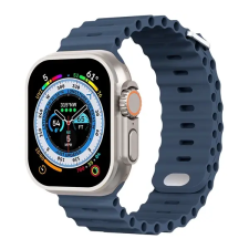 OEM River Apple Watch 41/40/38 mm szilikon szíj mélykék okosóra kellék
