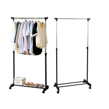 OEM Ruhatartó, Kerekeken, Állítható rúd, 160 cm, Fekete bútor