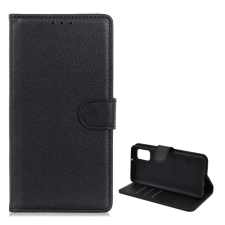 OEM Samsung A41 GIGAPACK tok álló, bőr hatású FLIP, prémium, FEKETE tok és táska