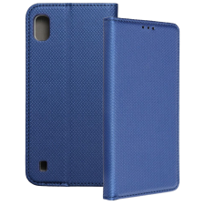 OEM Samsung Galaxy A10 könyvtok, fliptok, telefon tok, mágneszáras, bankkártyatartós, sötétkék tok és táska