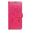 OEM Samsung Galaxy A12 telefon tok, könyvtok, oldalra nyíló tok, mágnesesen záródó, sötét magenta, dreamcatcher, SM-A125, SM-A127, Mezzo