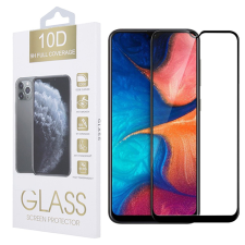 OEM Samsung Galaxy A20e üvegfólia, tempered glass, előlapi, 10D, edzett, hajlított, fekete kerettel mobiltelefon kellék